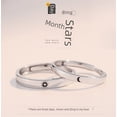 thumbnail image 2 of Anillo de pareja con apertura de sol, luna y estrella en plata S925 Anillo de pareja simple coreano Anillo de pareja con sol y luna, 2 of 3