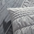 thumbnail image 5 of Mainstays Solid Grey Zig Zag Stripe Reversible Crystal Mink Pillow Shams, Standard (2 Count), 5 of 6