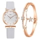 thumbnail image 2 of Pulseras para mujer, regalos para mujer, relojes para mujer, conjunto de pulseras con flores, reloj de pulsera para mujer, reloj casual de cuero de cuarzo para mujer, 2 of 2