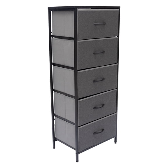 Cajonera Vertical Gris 5 Cajones 45x30x113 cm Ideen