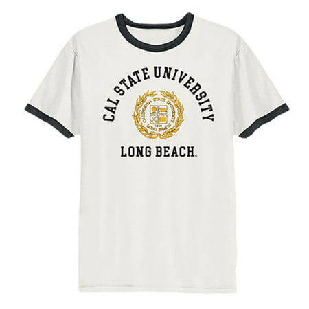 CSULB California State University, Long Beach The Beach Ringer College Tee T-Shirt White
