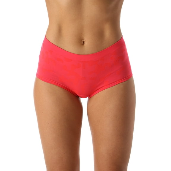 Just Intimates Seamless Boyleg Panties Solids & Jacquards (6 Pack) (Seamless With 3 Solids and 3 Prints (Pack of 6), Medium)