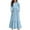 Light Blue, variant on Girls Tiered Maxi Dress, Solid Color Long Sleeve Flowy Dress with Side Pockets, Perfect for School Concerts, Holidays & Dress-Up Play,Blue,140