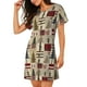thumbnail image 2 of Balery Rustic Plaid Forest Lodge Camisón de manga corta con cuello redondo para mujer, cómodo y elegante., 2 of 6