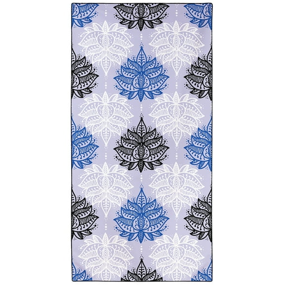 YISUEMI Lotus Indian Blue Beach Towel Oversized 36"x72" Quick Dry Sand Free Leopard Print Beach Towels Soft Lightweight Microfiber Towels for Swim Pool Camping Travel