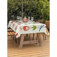 thumbnail image 3 of Outdoor Tablecloth with Umbrella Hole for Patio/Picnic/Party/Camping, Spring Floral Waterproof Table Cloth Rectangle Table Cover Washable, Green Botanical Summer Flower Birds (54"x 80"), 3 of 8