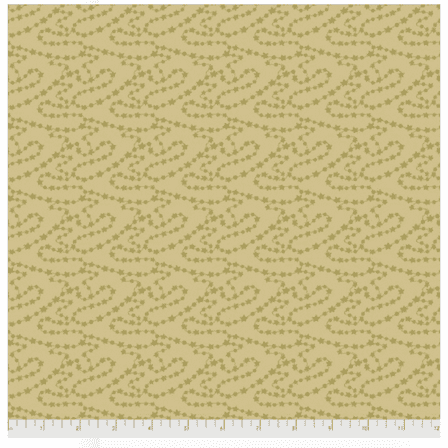 Free Spirit Maude Asbury FaLaLa All The Trimmings Gold Cotton Fabric By Yd