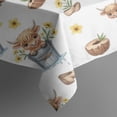 thumbnail image 5 of White Highland Cow Bucket Flower Pattern Square Tablecloth,Waterproof Square Table Cover,Wipeable Spillproof Washable Table Cover for Home Kitchen Party Decor 42"X42"(107x107cm), 5 of 6