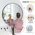thumbnail image 5 of Large Round Mirror for Wall,Gold Circle Mirror,HD Eco-Friendly Round Bathroom Mirror for Over Sink,Big Matte Gold Metal Framed Wall Mirror for Wall,Vanity,Living Room,Easy to Install, 5 of 11
