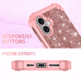 thumbnail image 7 of Casetego Phone Case for iPhone 16 Plus Case,Glitter Bling Heavy Duty Hybrid Sturdy High Impact Shockproof Protective Cover,Shiny Rose Gold, 7 of 7