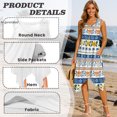 thumbnail image 2 of HELLHERO Side Pockets Sleeveless Sundress, Tropical Hibiscus Summer Sleeveless Dress Polyester Fabric Long Lasting Wear Asymmetric Hem Midi Dress Non Fade, 2 of 8