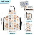 thumbnail image 3 of Happy Bear Faces 5 Pcs Kitchen Set Heat Resistant Oven Mitts and Non-Slip Pot Holders with Adjustable Cooking Apron, 3 of 6