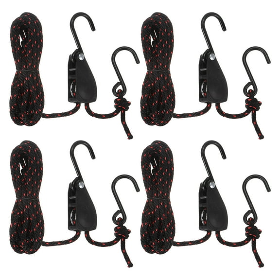 Uxcell 4 pieces 1/4" (6mm) Tie Down Rope Hanger Metal Gear Ratchet 11.8ft (3.6meter) Strap