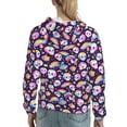 thumbnail image 7 of Xecao Skull colorful mushroom rainbow Pattern Hoodies for Women Sweatshirts Long Sleeve Sweatshirts Pullover Outfits with Pocket-Large, 7 of 7