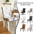 thumbnail image 5 of TSOVTHRID White Marble Texture Print Quilted Dining Room Chair Covers Soft Armless Chair Slipcovers with Detachable Strap Stretch Seat Cushion Covers, Set of 2, 5 of 7