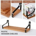 Crzdeal Floating Shelves Set of 3 Wall Mounted Wooden Floating Shelves
