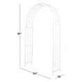 thumbnail image 4 of DecMode 91" Indoor Outdoor Arched White Metal Garden Arbor with Lattice Work Sides, 4 of 11