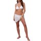 thumbnail image 2 of Conjunto de Bikini de 3 Piezas para Mujer INSPIRE CHIC con Falda de Cubierta Top Halter con Cordones Bottoms de Corte Alto Traje de Baño de Verano Blanco X-Large, 2 of 5
