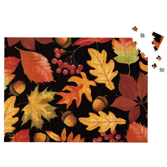 Briarwood Lane Fall Jigsaw Puzzle 1000 Pieces Adult Finished Size 29.5x19.68 Fall Leaves & Acorns Puzzle For Game Night