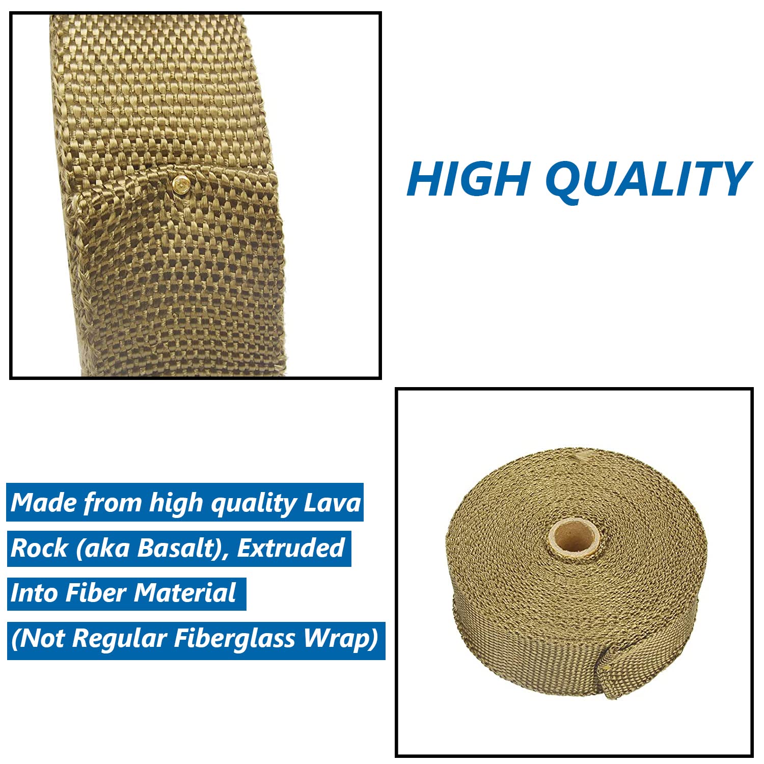 Confote 2 Roll x 2" 50ft Titanium Lava Header Manifold Exhaust Heat Wrap Tape Ties