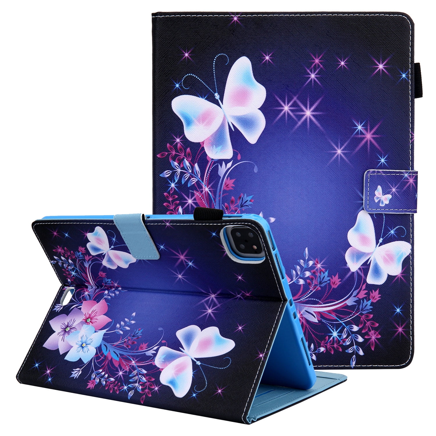 9.5-10.5 inch Tablet Universal Case Purple Butterfly Samsung Galaxy Tab A 10.1/Tab E 9.6 and More 9.5-10.5inch Tablet JZCreater Synthetic Leather Case Cover for iPad Air,New iPad 5th/6th Gen 