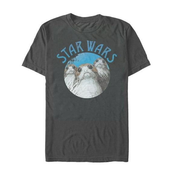 Men's Star Wars The Last Jedi Porg Circle  Graphic Tee Charcoal Small