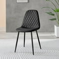 thumbnail image 4 of 2x Corona Black Leg Black Faux Leather Dining Chair, 4 of 6