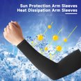 thumbnail image 4 of Mdesiwst 1 Pair Unisex Ice Silk Sleeves Thin Anti-UV Sun Protection Solid Color Quick-drying Breathable High Elasticity Anti-slip Cycling Outdoor Fishing Cooling Arm Sleeves, 4 of 7