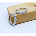 thumbnail image 3 of beryl_creation 925 Sterling Silver 1.50 Ct Round Cut Blue Topaz Clip On Hoop & Huggie Earring's 14K White Gold Plated For Women's, 3 of 3