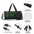 thumbnail image 6 of Xecao Lush Foliage Green Plant print Round Travel Duffel Bag is a foldable gym bag with an inner pocket, perfect for travel sports, 6 of 8