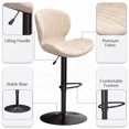 thumbnail image 3 of Waleaf Modern Adjustable Swivel Bar Stools Set of 2, Faux Leather Counter Height Bar Chairs with Back and Footrest for Kitchen Island, 3 of 7