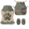 thumbnail image 5 of SCRAWLGOD Bohemian Mandala Paw Beige Cyan 4 Pieces Gaming Chair Slipcover with Armrest Covers Stretch Rotating Gaming Chair Protector Office Desk Chair Cover Cat Scratch Proof, 5 of 7