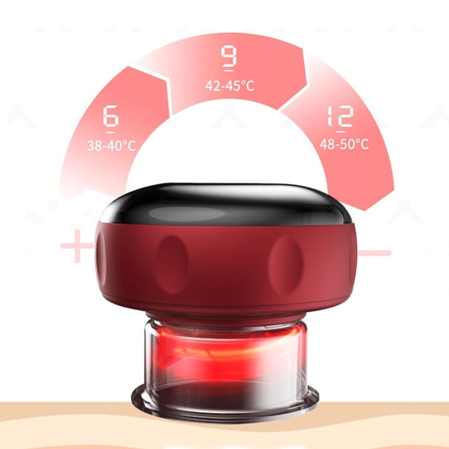 Masajeador de eléctrico con ventosas, funcionamiento inalámbrico funciones recargable, de mano, masajeador corporal, ejación - ROJO Macarena Ventosas inteligentes