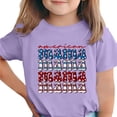 thumbnail image 1 of Zpanxa T-Shirts d'Été pour Filles Imprimé de la Fête de l'Indépendance Col Rond Manches Courtes Haut Polyester Spandex 10-11 Ans, 1 of 6
