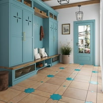 Terralis 7 x 7 in. Glossy Turquoise Blue Porcelain Star Wall and Floor Tile (6.46 sq ft/case) - 16 Pack
