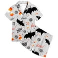 thumbnail image 4 of MUXiin Girls Silk Pajamas Size 10-12 Girls Halloween Print Pajama Set Short Sleeve Lapel Top And Pants Comfy Sleepwear For Kids Casual Home Loungewear Outfit Age 3 13 Years, 4 of 4