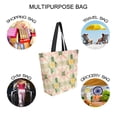 thumbnail image 7 of FORMRS Womens Canvas Tote Bag with Zipper Inner Pocket Shoulder Handbag, Retro Pink Stars, 7 of 7