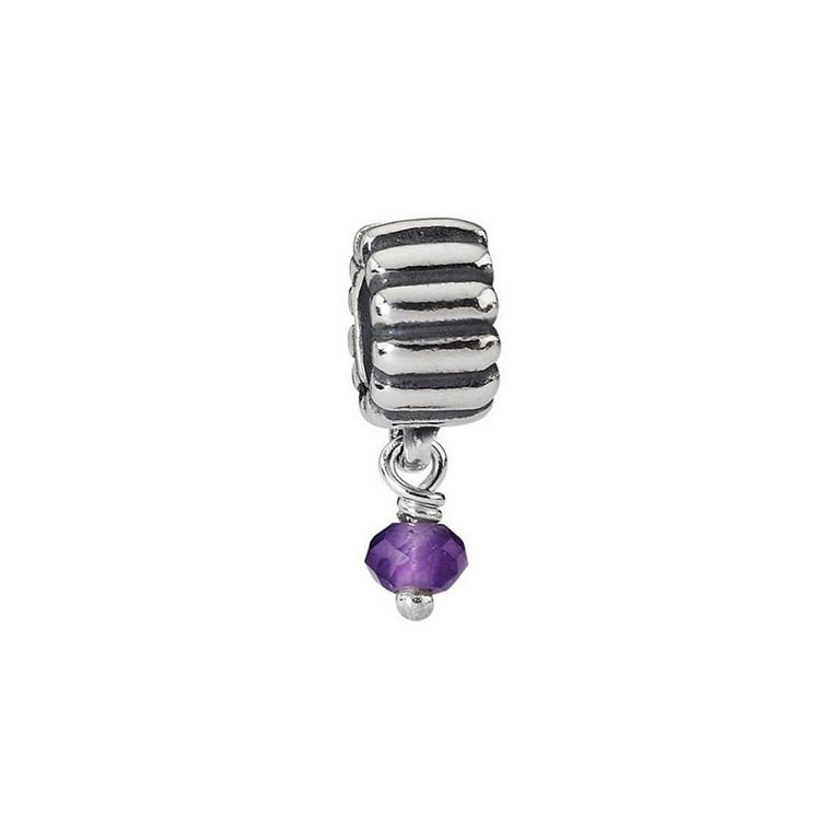PANDORA Retired Sterling Silver February Amethyst Birthstone