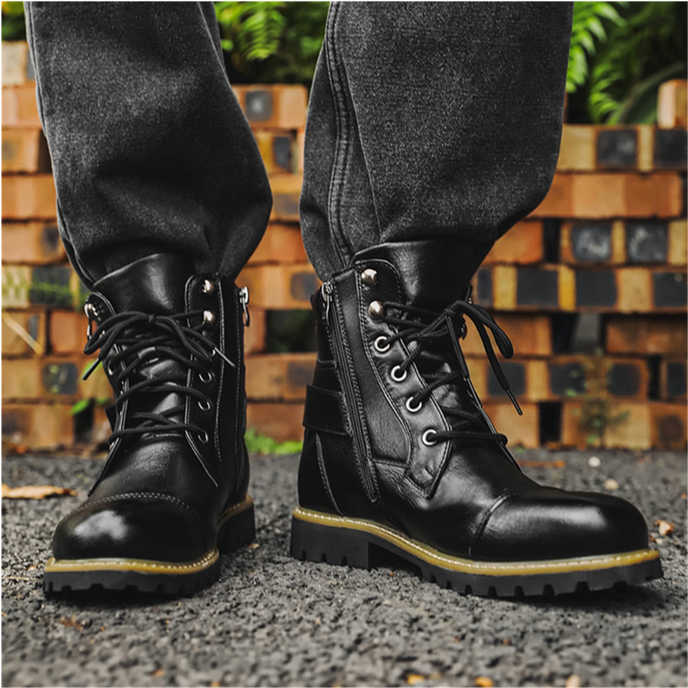 Ride Tecs Boots Men’s Harness Boots Size 14 M Black Motorcycle Leather 1442 NEW Mens 9.5 M Ride Tecs Leather Boots Motorcycle Harness  main image 2