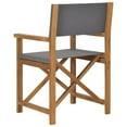 thumbnail image 1 of vidaXL Director's Chair Solid Teak Wood Grey, 1 of 5