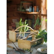 Gardeners Supply Company Large Garden Hod Harvest Basket | Versatile Gardening Fruits & Vegetables Gathering Basket | Natural Smooth Pine - Maple Frame & Coated Mesh | Easy to use - 9"L x 11"W x 11"H