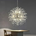 thumbnail image 2 of FTLLI 9-Light Modern Crystal Chandelier, Chrome Dandelion Firework Chandeliers, Hanging Pendant Lighting Fixture for Dining Room, Bedroom, Bathroom, Entryway, Foyer, 2 of 14