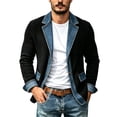 thumbnail image 7 of THNCYX Color Block Knit Open Front Jacket Single Button Long Sleeve With Pockets Casual Soft Textured Fashion Layering Outerwear S-2XL, 7 of 7