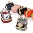 thumbnail image 2 of Genuine Leather Mini Jewelry Box, Portable Small Travel Jewelry Leather Box with Kiss Lock,Mini Jewelry Bag Ring Box, Solid Color Travel Jewelry Case Storage Box for Girls, Women (Black), 2 of 6