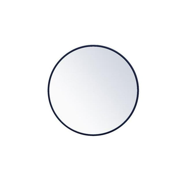 Elegant Decor MR4031BL 24 in. Metal Frame Round Mirror, Blue