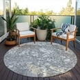 thumbnail image 6 of Addison Rugs Chantille Indoor/Outdoor Transitional Abstract Gray Washable Round Rug, 8' x 8', 6 of 6