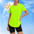 thumbnail image 5 of Ladies Tops And Blouses Ndbuld Women's Fashionable Slim-fitting Elastic Lightweight Casual UPF 50+ Sunscreen Hiking Sports Short-sleeved Round-neck Top Green XXL, 5 of 9