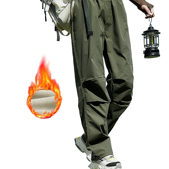 Cargo Pants Women Elastic Waisted Parachute Hiking Pants with Pockets Water-Resistant Lightweight Baggy Pants