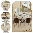 thumbnail image 3 of Montary 9 Piece Modern Dining Table Set of 8, Round 59" D Faux Marble Dining Table with Lazy Susan, Sintered Stone Top and Stainless Steel Double C Base Dining Room Table with 8 Dining Chairs, 3 of 8