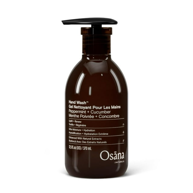 Osana Naturals Gel Nettoyant pour les Mains Hydratation Extrême + Humidification à la Menthe Poivrée + Concombre